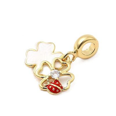 Brass European Dangle Charms KK-A268-32G-1