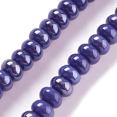 Glazed Porcelain Rondelle Beads PORC-Q001-01E-1