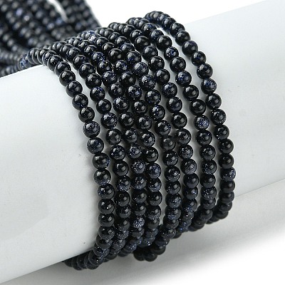 Synthetic Blue Goldstone Beads Strands G-N0200-01D-2mm-1
