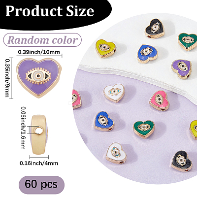 60Pcs Alloy Enamel Beads FIND-PA0001-34-1