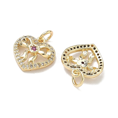 Brass Micro Pave Cubic Zirconia Pendants KK-D235-10G-02-1