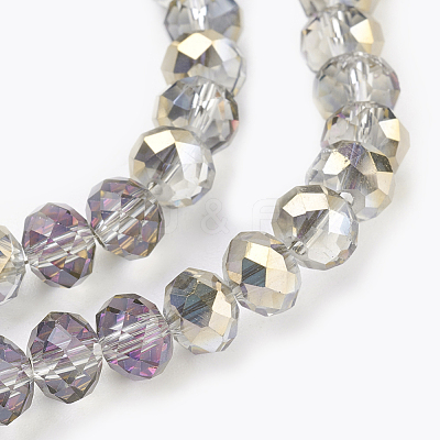 Electroplate Glass Beads Strands X-GLAA-K027-HP-A02-1