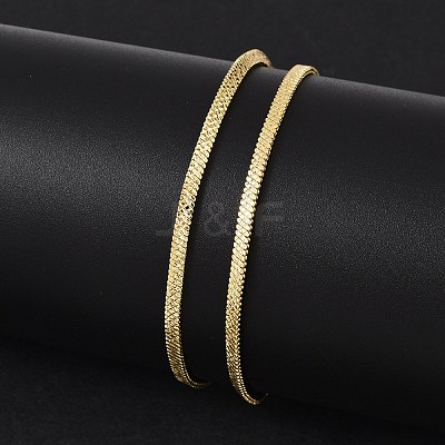 Brass Flat Snake Chain Necklace NJEW-R260-01G-1