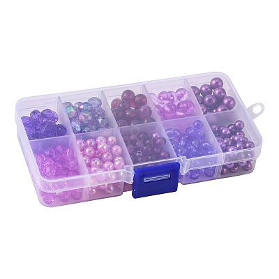 375Pcs 10 Style Round Transparent & Imitation Pearl Acrylic Beads OACR-FS0001-16-1