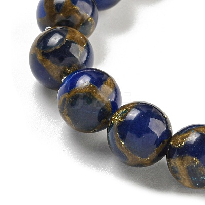 Round Synthetic Gold Clinquant Stone Stretch Bracekets G-P549-02A-02-1