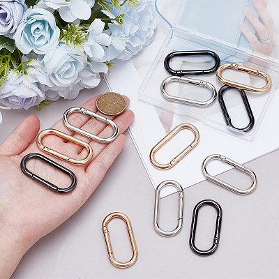 12Pcs 3 Colors Zinc Alloy Spring Gate Rings FIND-PH0059-73-1