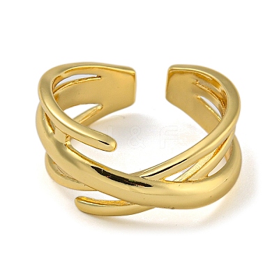 Brass Open Cuff Rings RJEW-Z050-01G-1
