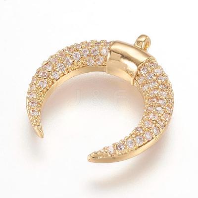 Brass Micro Pave Cubic Zirconia Pendants ZIRC-G107-05G-1