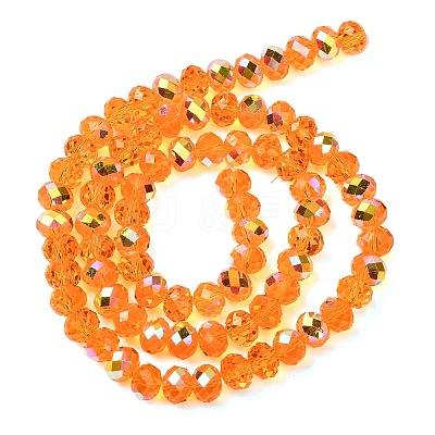 Electroplate Transparent Glass Beads Strands EGLA-A046-01C-07-1