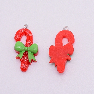 Opaque Resin Pendants with Platinum Tone Iron Accessories RESI-WH0014-17-1