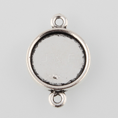Tibetan Style Alloy Cabochon Connector Settings X-TIBE-M022-13AS-1
