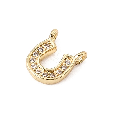 Brass Micro Pave Clear Connector Charms CU-CBA3D76-01G-1