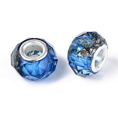 Transparent Resin Rondelle European Beads RESI-N044-01K-1