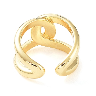Brass Knot Open Cuff Rings for Women RJEW-D016-09G-1