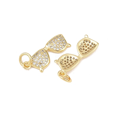 Brass Micro Pave Cubic Zirconia Pendants KK-P339-17G-1