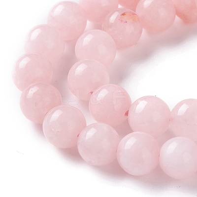 Natural White Jade Imitation Pink Opal Beads Strands G-I299-F05-6mm-1
