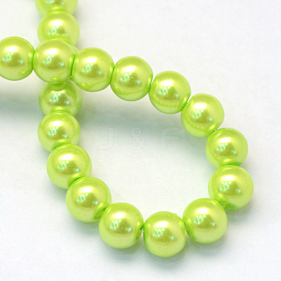 Baking Paint Pearlized Glass Pearl Round Bead Strands HY-Q003-10mm-66-1