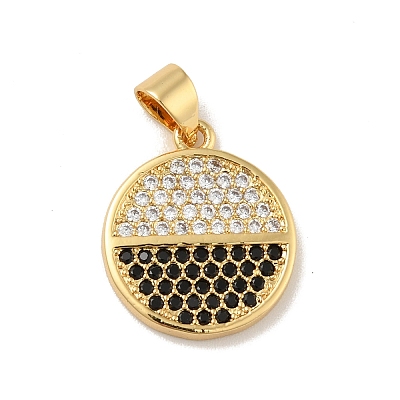 Brass Micro Pave Cubic Zirconia Pendants X-KK-B059-35G-C-1