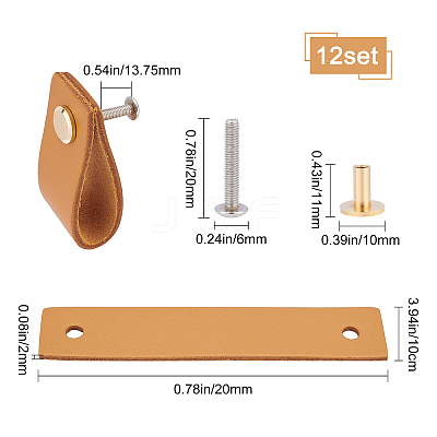 Rectangle Leather Drawer Handles AJEW-WH0251-71A-1