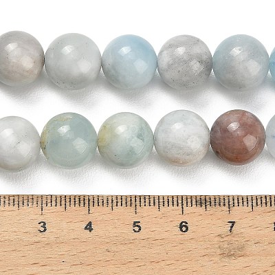 Natural Aquamarine Beads Strands G-F591-29A-12mm-02-1