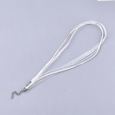 Waxed Cord and Organza Ribbon Necklace Making NCOR-T002-101-1
