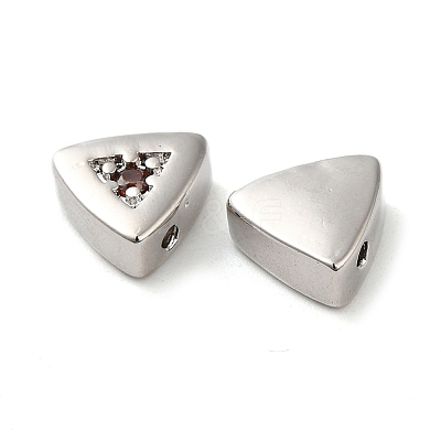 Real Platinum Plated Brass Micro Pave Cubic Zirconia Bead KK-H455-08P-02-1