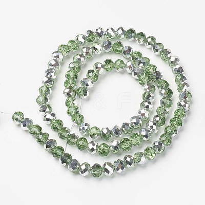 Electroplate Transparent Glass Beads Strands EGLA-A034-T4mm-M06-1