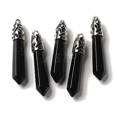 Natural Obsidian Pointed Big Pendants G-Z055-01P-25-1