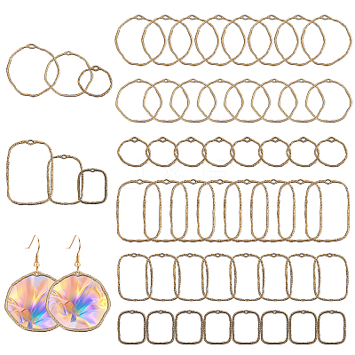 48Pcs 6 Styles Alloy Open Back Bezel Pendants FIND-CA0008-85-1