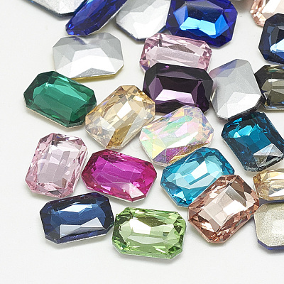 Pointed Back Glass Rhinestone Cabochons RGLA-T079-13x18mm-1