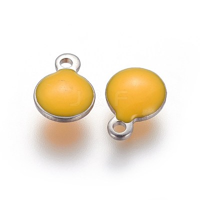 304 Stainless Steel Enamel Charms STAS-O122-D-04P-1