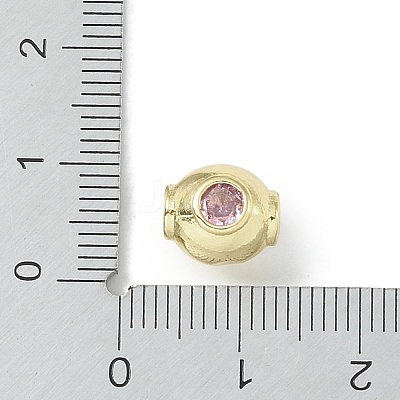 Rack Plating Brass Micro Pave Cubic Zirconia Beads KK-A220-24B-G-1