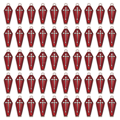 50Pcs Halloween Theme Alloy Enamel Pendants ENAM-ME0001-08-1