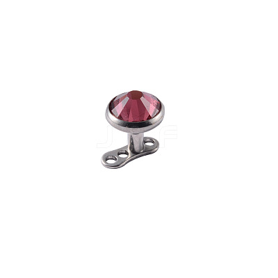 Stainless Steel Rhinestone Dermal Anchor Base/Top for Women Men WGB1D88-19-1