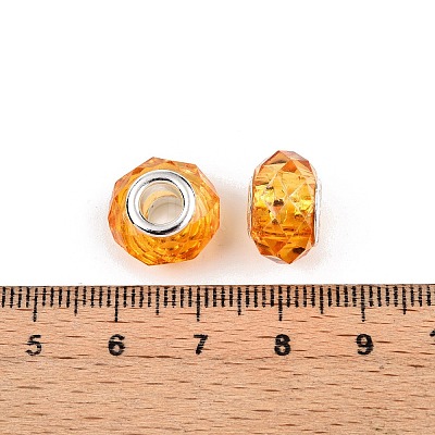 Baking Paint Transparent Glass European Beads GPDL-N004-C14mm-B01-1