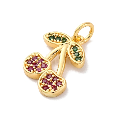Brass Micro Pave Cubic Zirconia Pendants KK-F894-05G-1