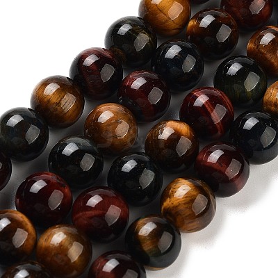 Natural Tiger Eye Beads Strands G-G448-10mm-21AB-1