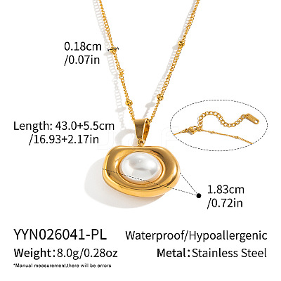 304 Stainless Steel Geometric Pendant Satellite Chain Necklaces for Women TW1524-1-1
