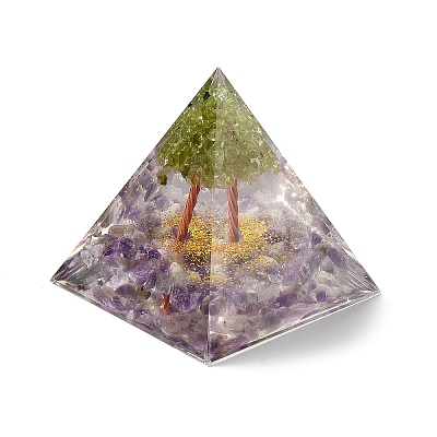 Orgonite Pyramid Resin Energy Generators DJEW-D013-06D-1