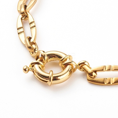 304 Stainless Steel Oval Link Chain Bracelets BJEW-JB06101-01-1