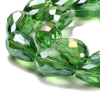 Electroplate Glass Beads Strands EGLA-D015-15x10mm-19-1