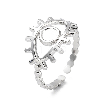 Non-Tarnish 304 Stainless Steel Open Cuff Ring Components X-STAS-F301-01P-1
