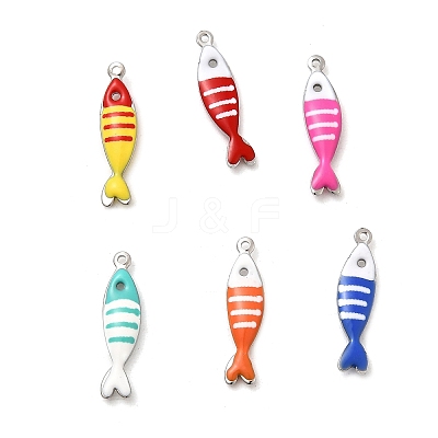 304 Stainless Steel Enamel Charms STAS-Q363-14J-P-1