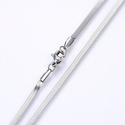 Non-Tarnish 304 Stainless Steel Herringbone Chain Necklaces X-NJEW-P226-09P-1