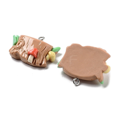 Spring Theme Opaque Resin Pendants LS-RESI-R444-04B-1
