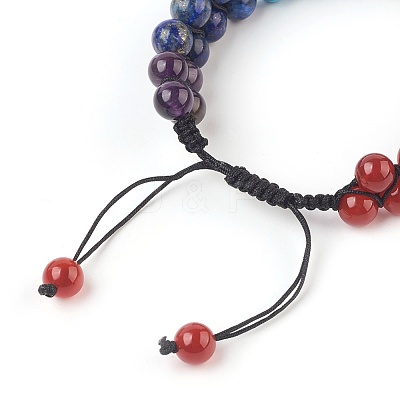 Chakra Natural & Synthetic Mixed Stone Braided Bead Bracelets BJEW-O164-B-1