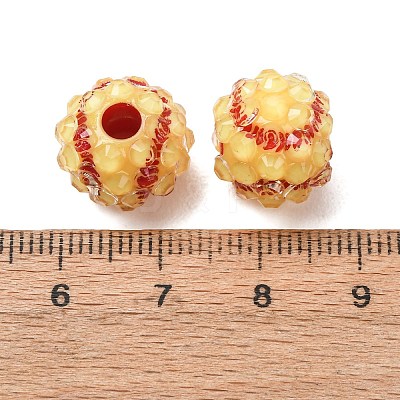 Sports Theme Opaque Acrylic European Beads RB-CBA95A4-04A-07-1