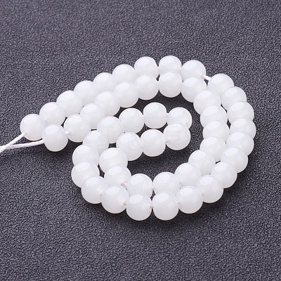 Imitation Jade Glass Beads Strands X-GMR6mmC26-1