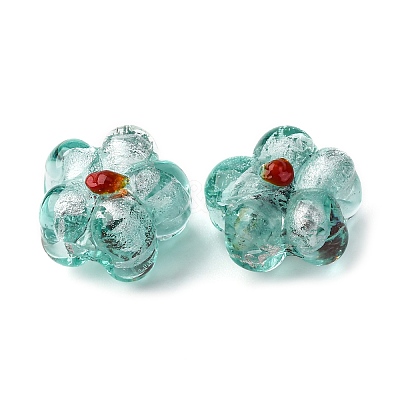 Handmade Silver Foil Glass Lampwork Beads FOIL-T001-02L-1