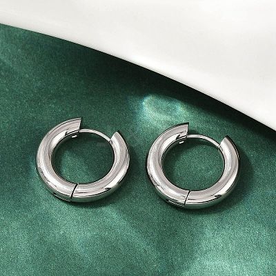 202 Stainless Steel Polishing Hoop Earrings EJEW-M106-02P-02-1
